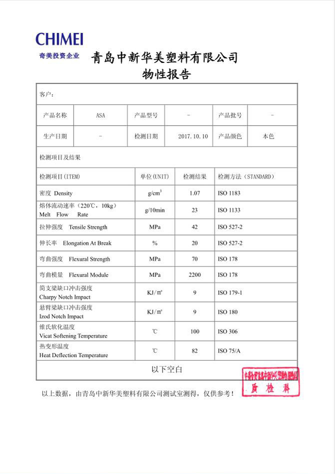 高流動級耐候ASA