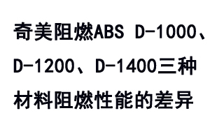 奇美TBBA系列防火級ABS D-1000、D-1200及D-1400之間的阻燃性能差異